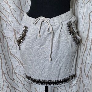NWT Venus Drawstring Mini Skirt - Light Gray
